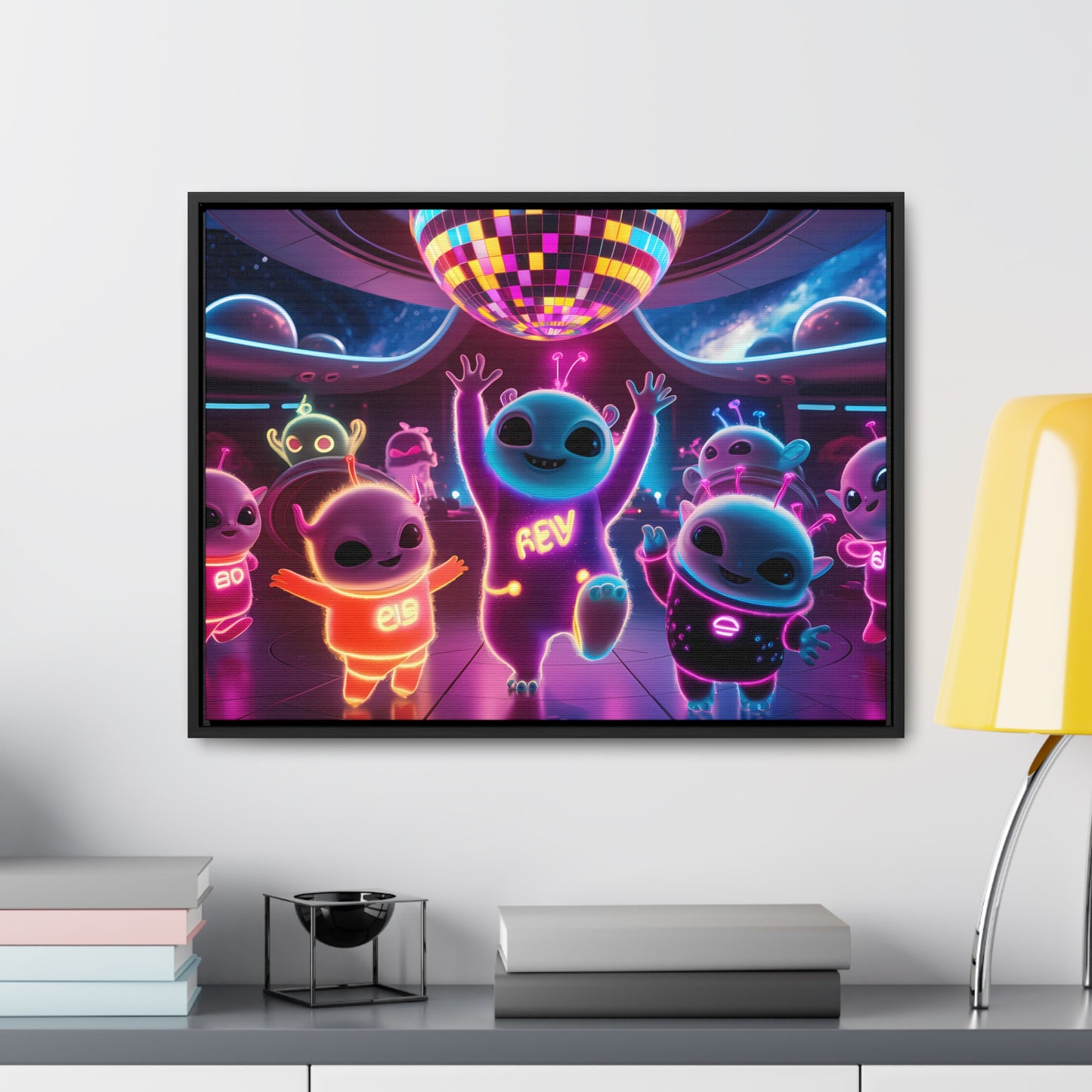 Intergalactic Neon Dance Party - Gallery Canvas Wraps, Horizontal Frame