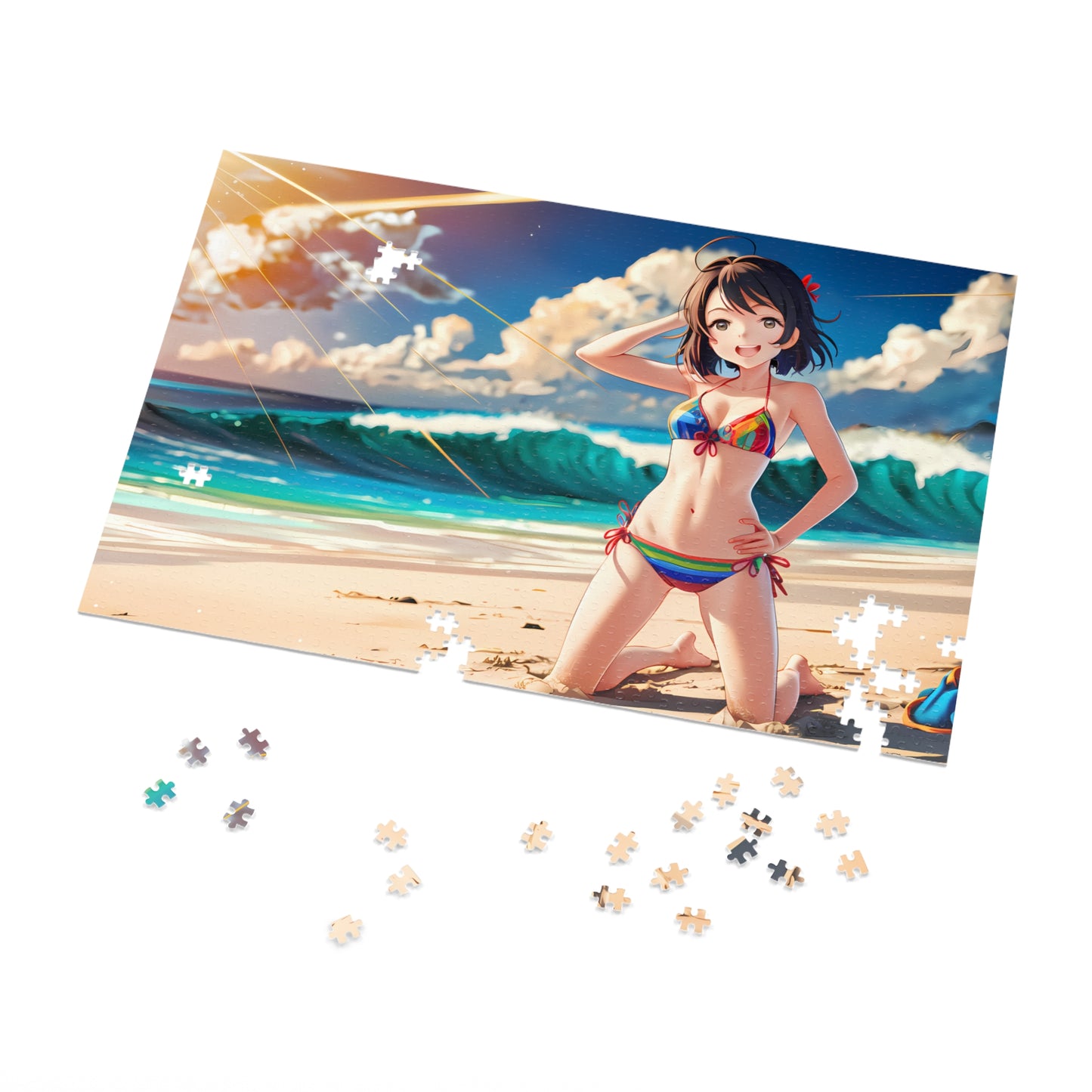 "Sunlit Waves and Smiles" - Jigsaw Puzzle (30, 110, 252, 500,1000-Piece)