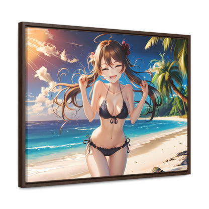Sunlit Joy on the Beach - Gallery Canvas Wraps, Horizontal Frame