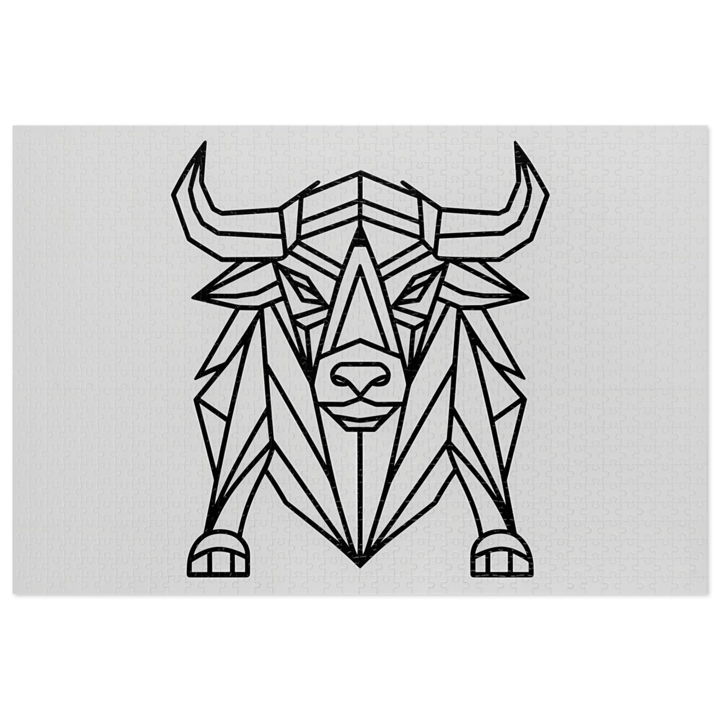 Geometric Bison Strength - Jigsaw Puzzle (30, 110, 252, 500,1000-Piece)