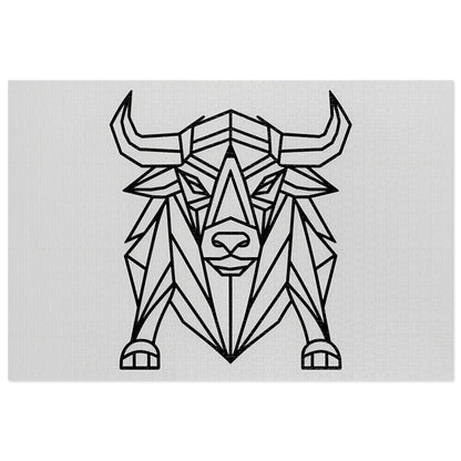 Geometric Bison Strength - Jigsaw Puzzle (30, 110, 252, 500,1000-Piece)