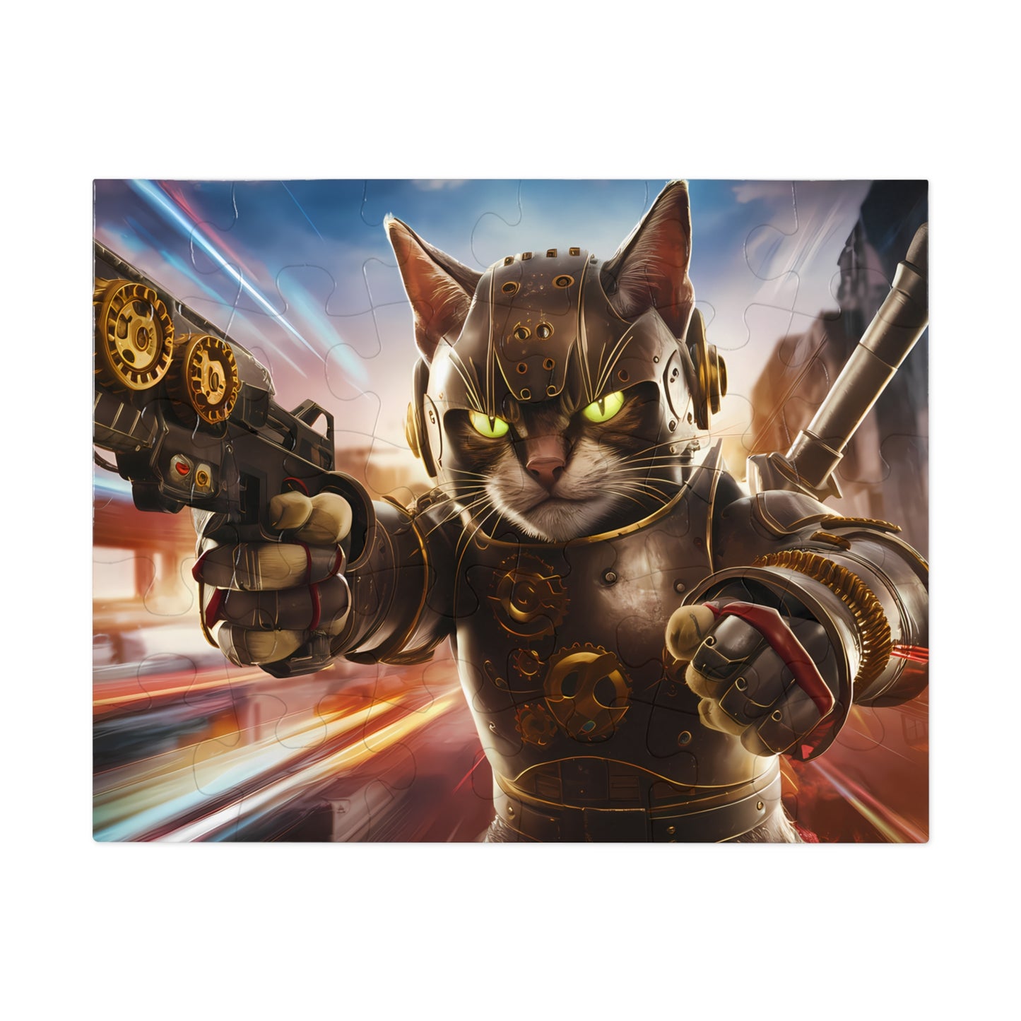 Cyber Feline Enforcer - Jigsaw Puzzle (30, 110, 252, 500,1000-Piece)