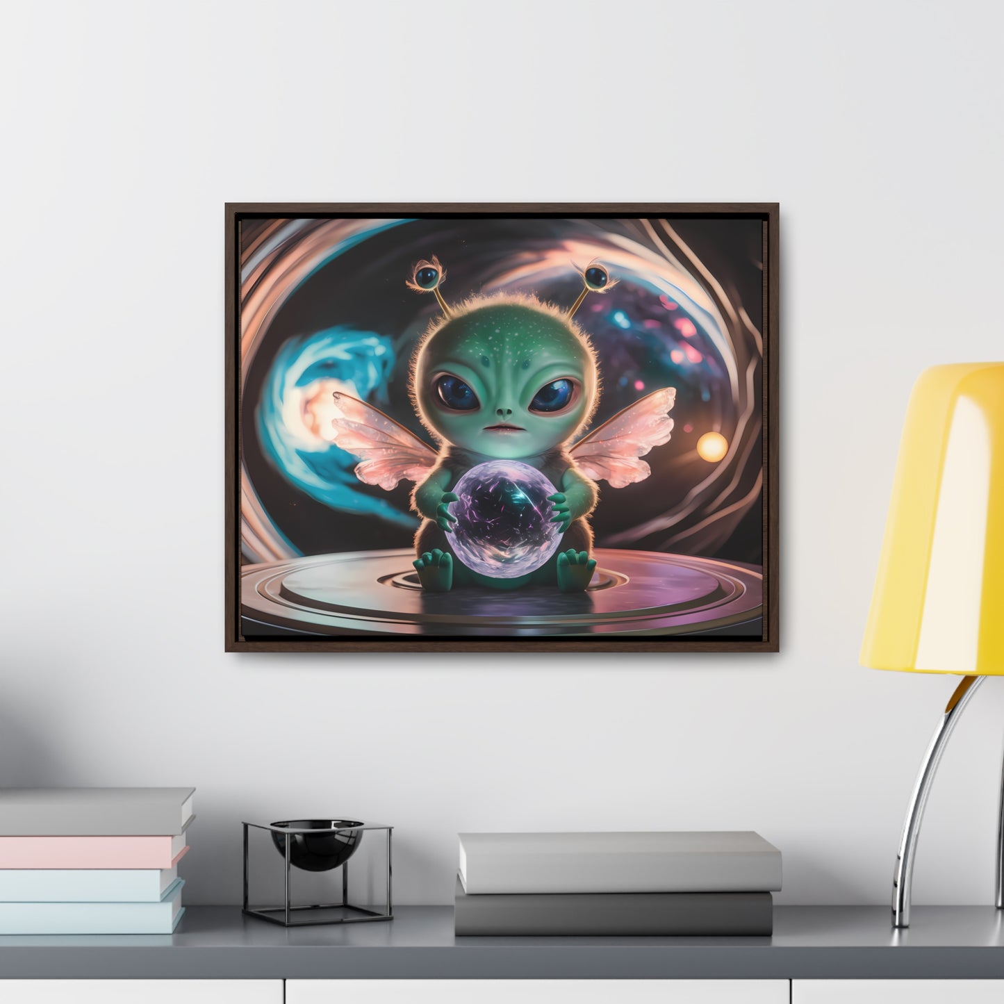 Guardian of the Cosmic Crystal - Gallery Canvas Wraps, Horizontal Frame