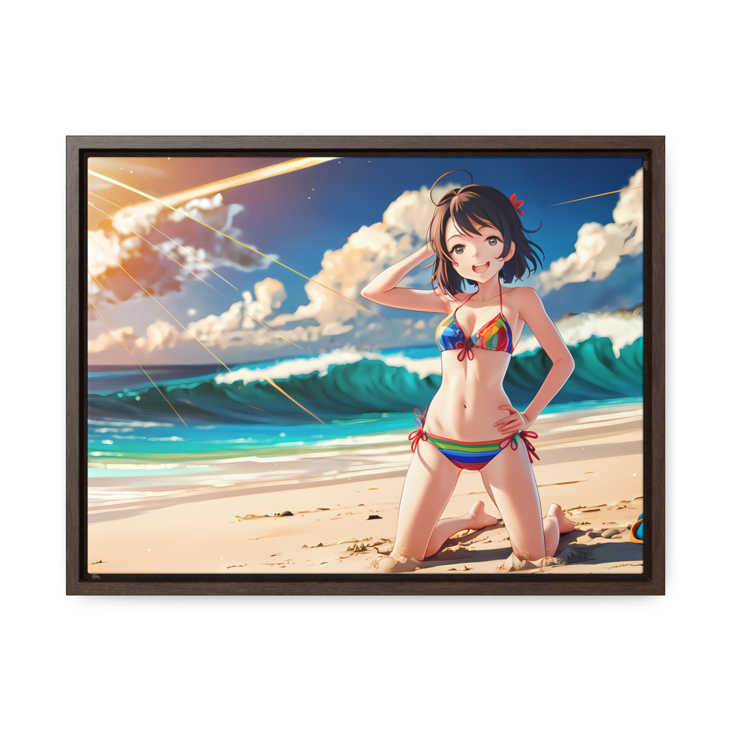 Sunlit Shores of Joy - Gallery Canvas Wraps, Horizontal Frame