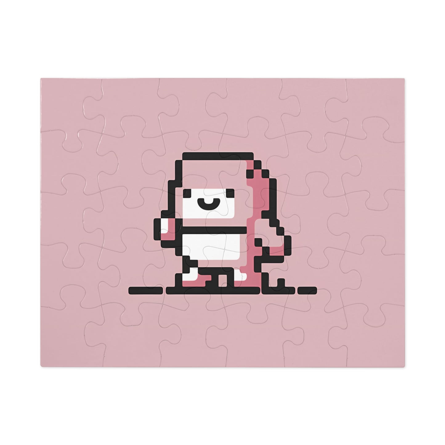 Pixelated Pink Character on a Soft Background - Jigsaw Puzzle (30, 110, 252, 500,1000-Piece)