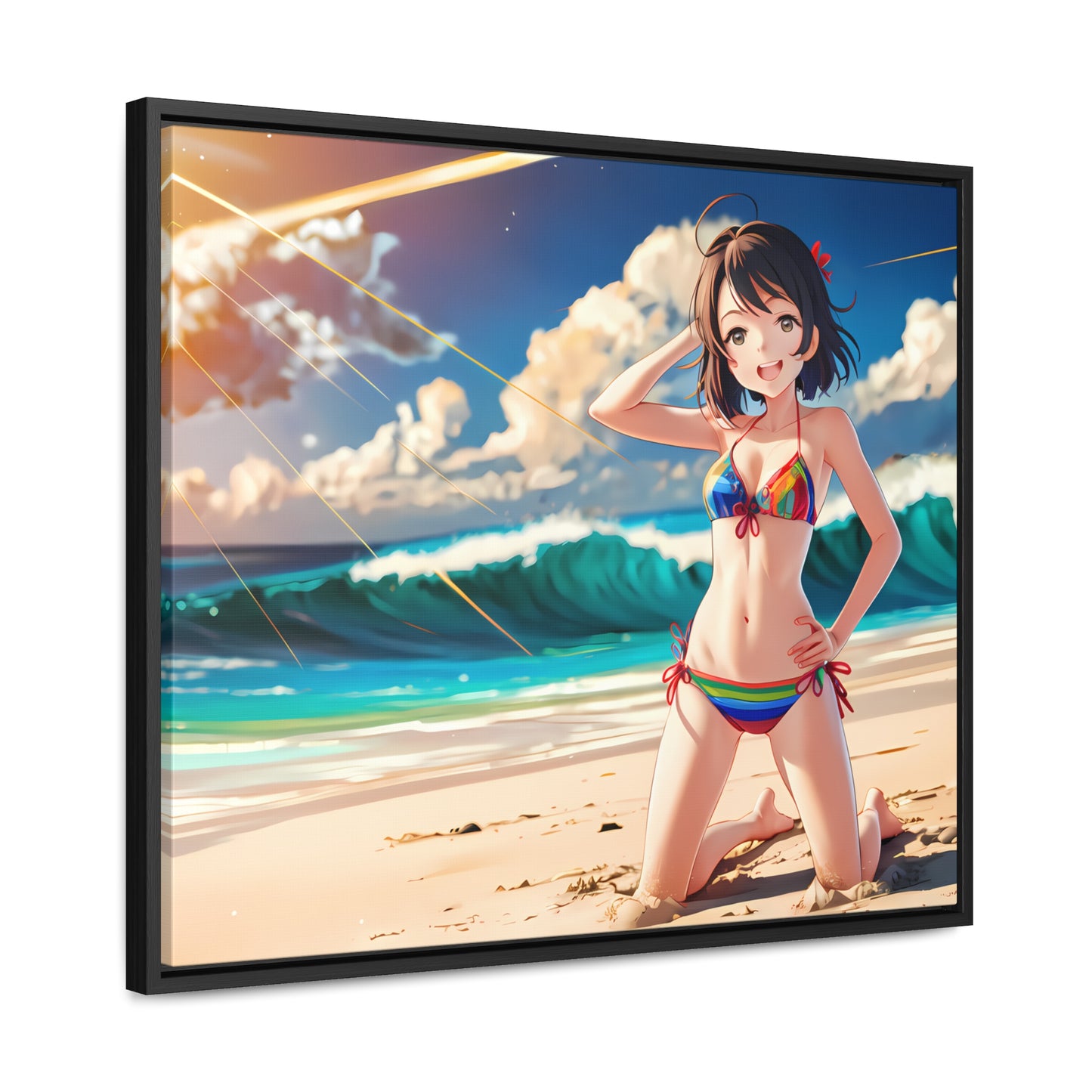 Sunlit Shores of Joy - Gallery Canvas Wraps, Horizontal Frame