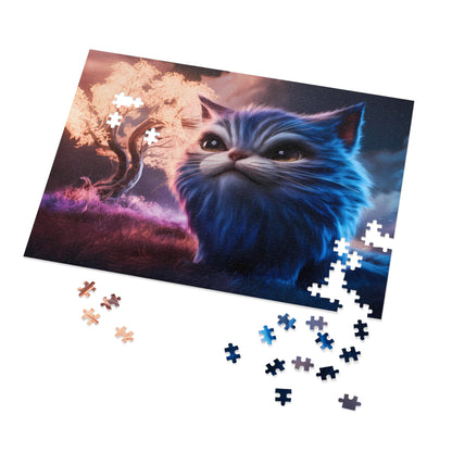 Ethereal Cat in a Mystical Landscape - Jigsaw Puzzle (30, 110, 252, 500,1000-Piece)