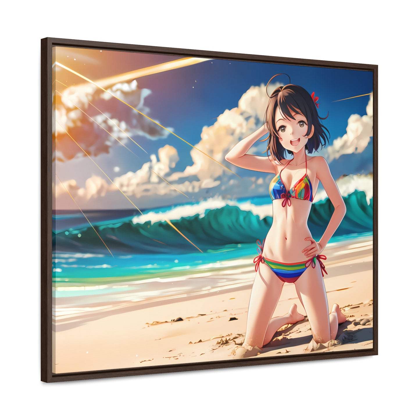 Sunlit Shores of Joy - Gallery Canvas Wraps, Horizontal Frame