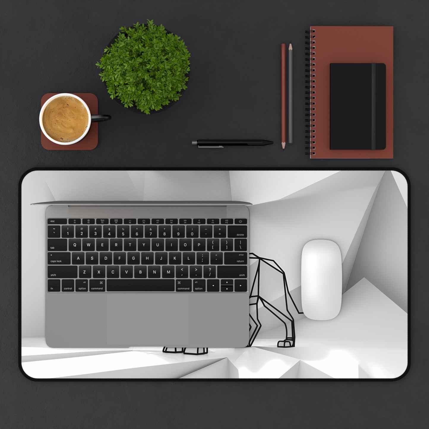 Majestic Geometric Lion - Desk Mat