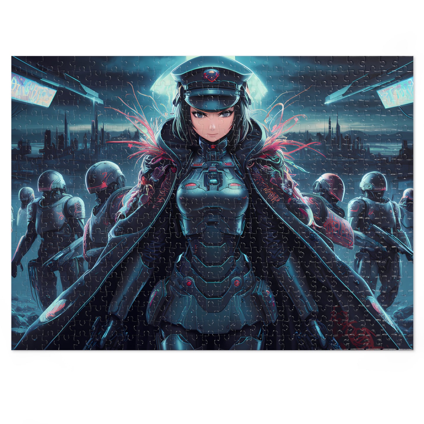 Enforcer of the Neon Dystopia - Jigsaw Puzzle (30, 110, 252, 500,1000-Piece)