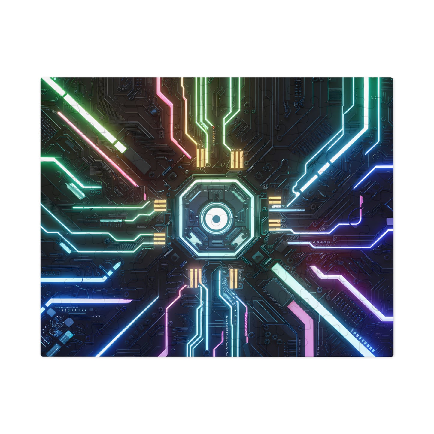 Neon Circuit Nexus - Jigsaw Puzzle (30, 110, 252, 500,1000-Piece)
