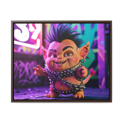 Punk Goblin in the Neon Alley - Gallery Canvas Wraps, Horizontal Frame