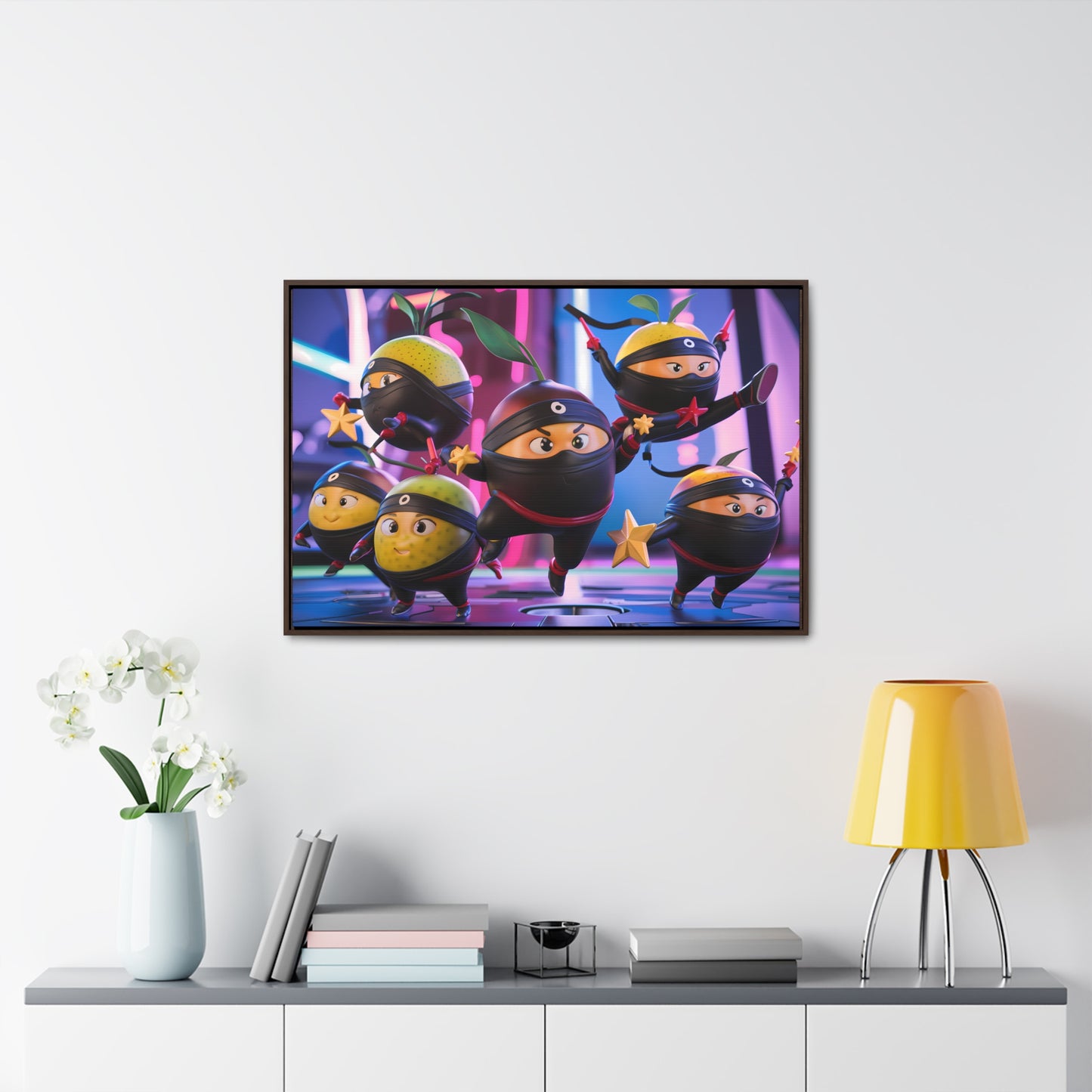 Ninja Citrus Squad: Star Power Unleashed - Gallery Canvas Wraps, Horizontal Frame