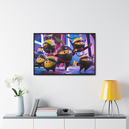 Ninja Citrus Squad: Star Power Unleashed - Gallery Canvas Wraps, Horizontal Frame