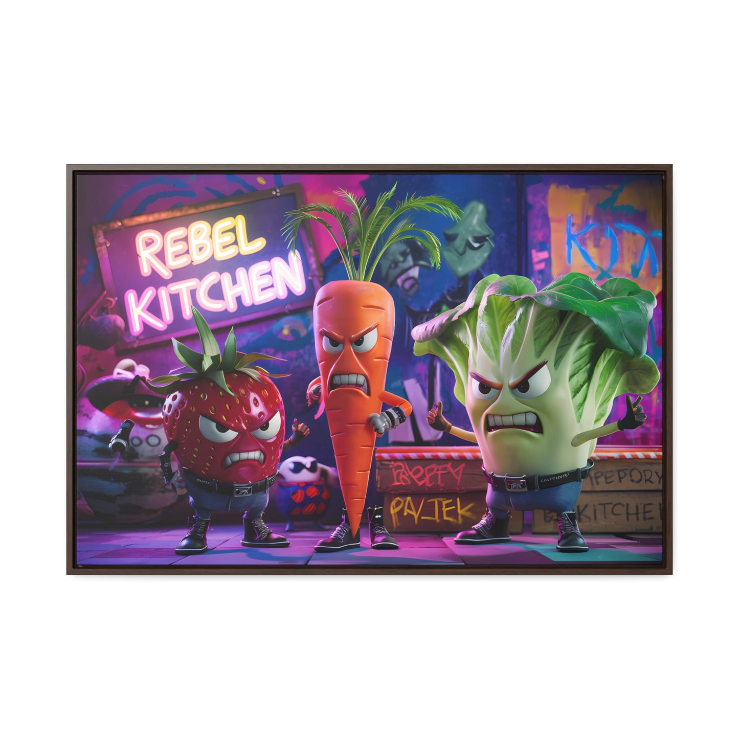 Rebel Veggie Squad - Gallery Canvas Wraps, Horizontal Frame