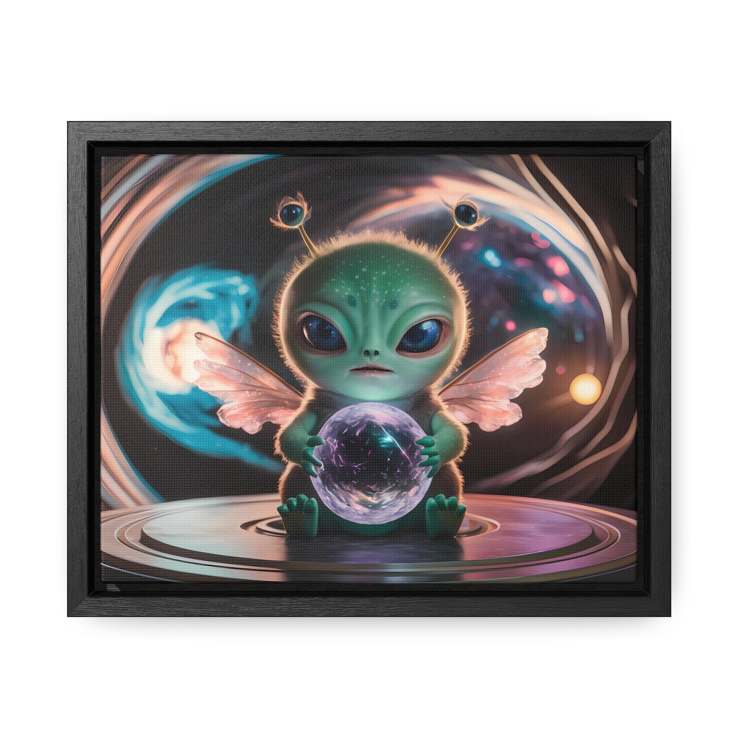 Guardian of the Cosmic Crystal - Gallery Canvas Wraps, Horizontal Frame