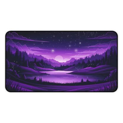 Purple Neon Night - Desk Mat