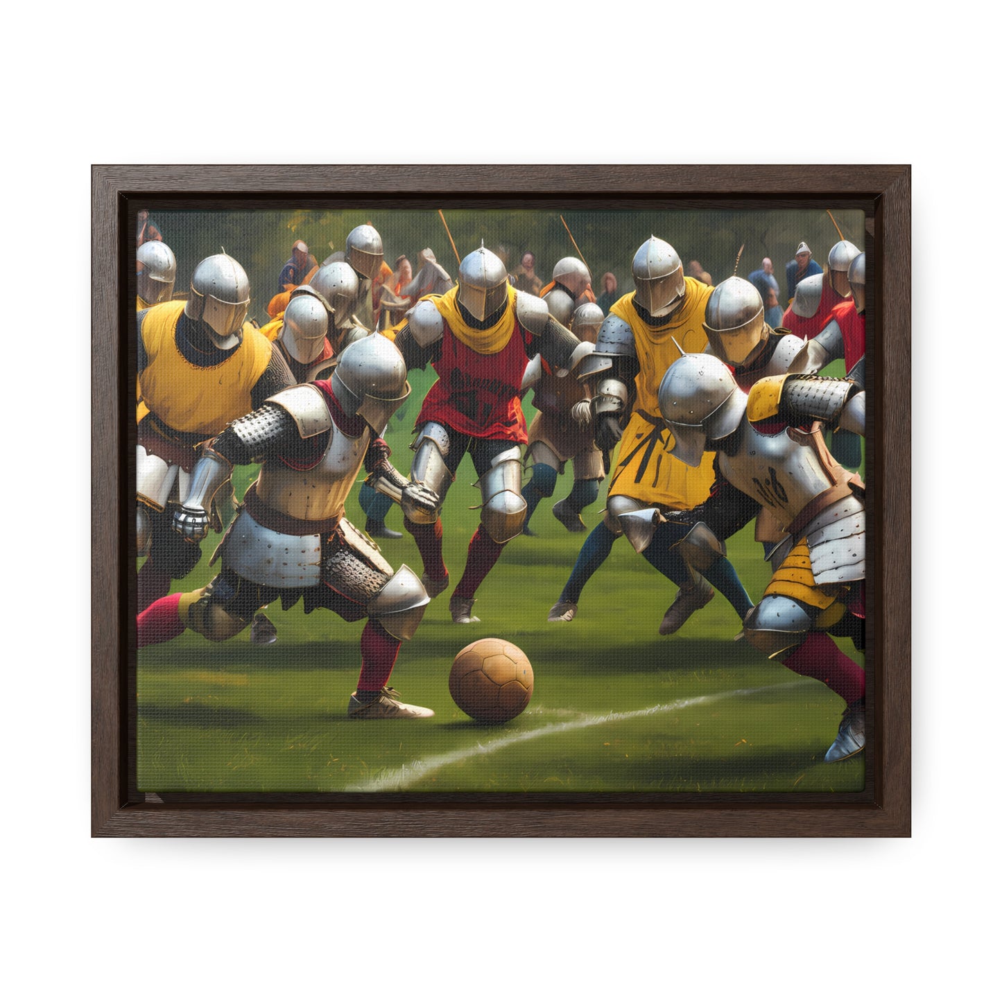 Medieval Football Battle - Gallery Canvas Wraps, Horizontal Frame