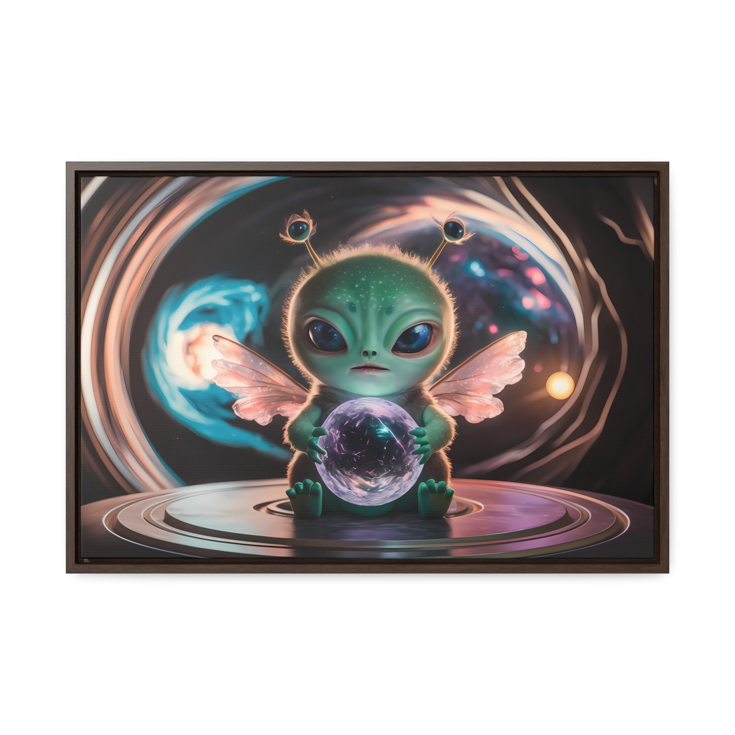 Guardian of the Cosmic Crystal - Gallery Canvas Wraps, Horizontal Frame