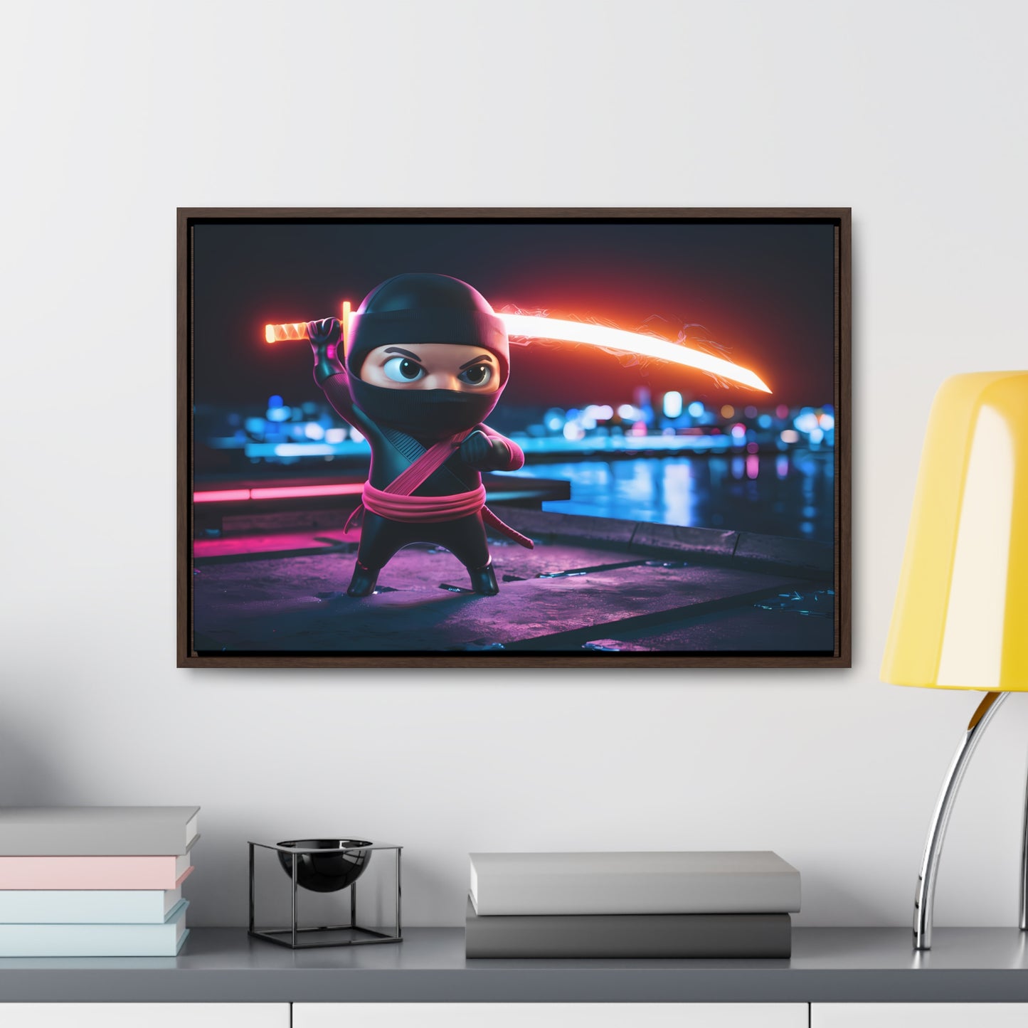 Neon Ninja Showdown - Gallery Canvas Wraps, Horizontal Frame