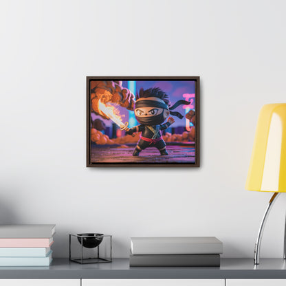 "Flameblade Ninja in Action" - Gallery Canvas Wraps, Horizontal Frame