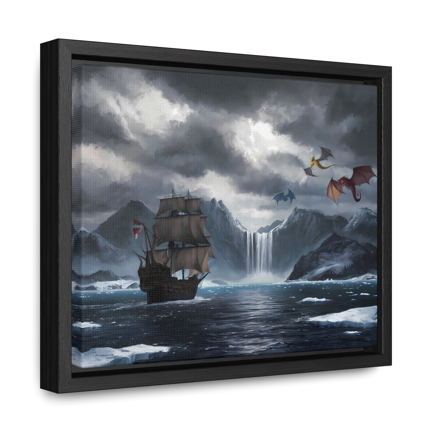 "The Voyage to Dragon's Fjord" - Gallery Canvas Wraps, Horizontal Frame
