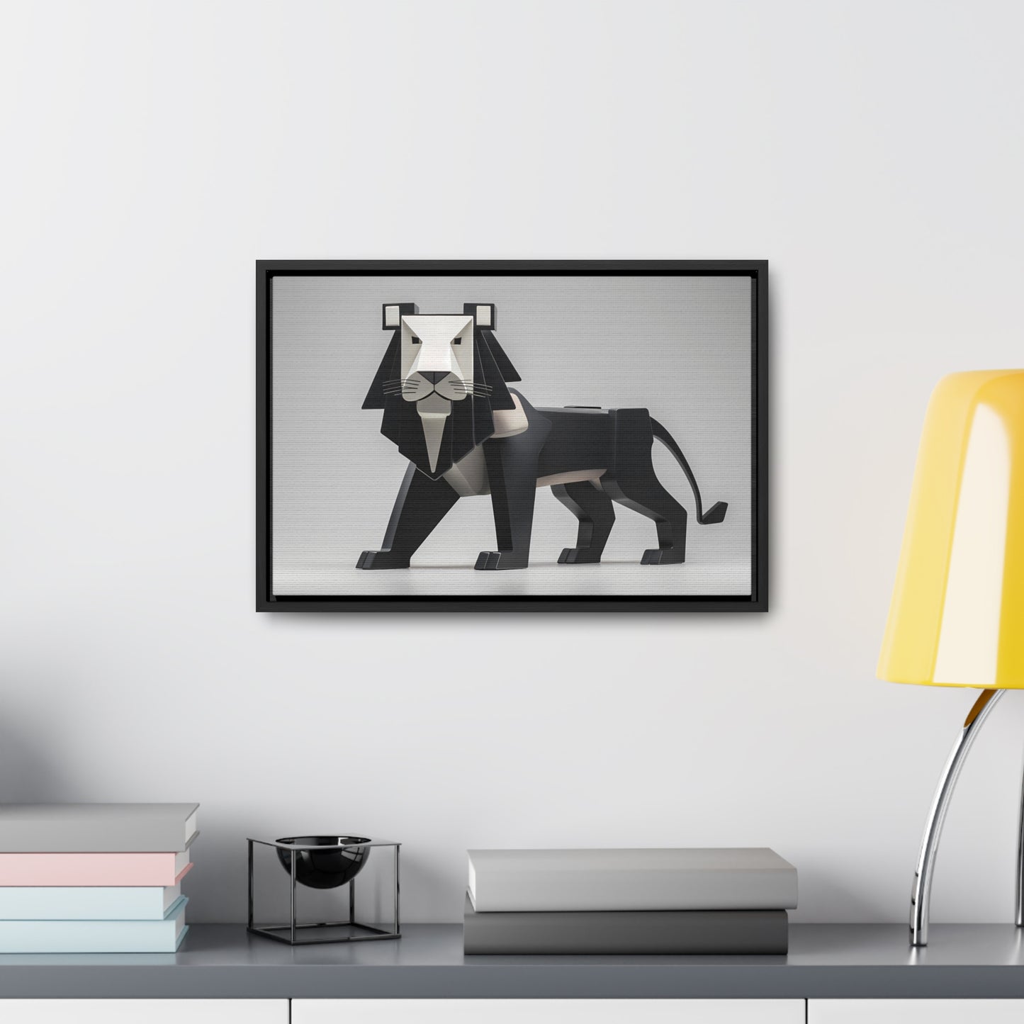 Regal Geometric Lion - Gallery Canvas Wraps, Horizontal Frame