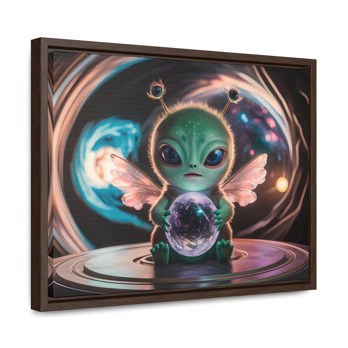 Guardian of the Cosmic Crystal - Gallery Canvas Wraps, Horizontal Frame