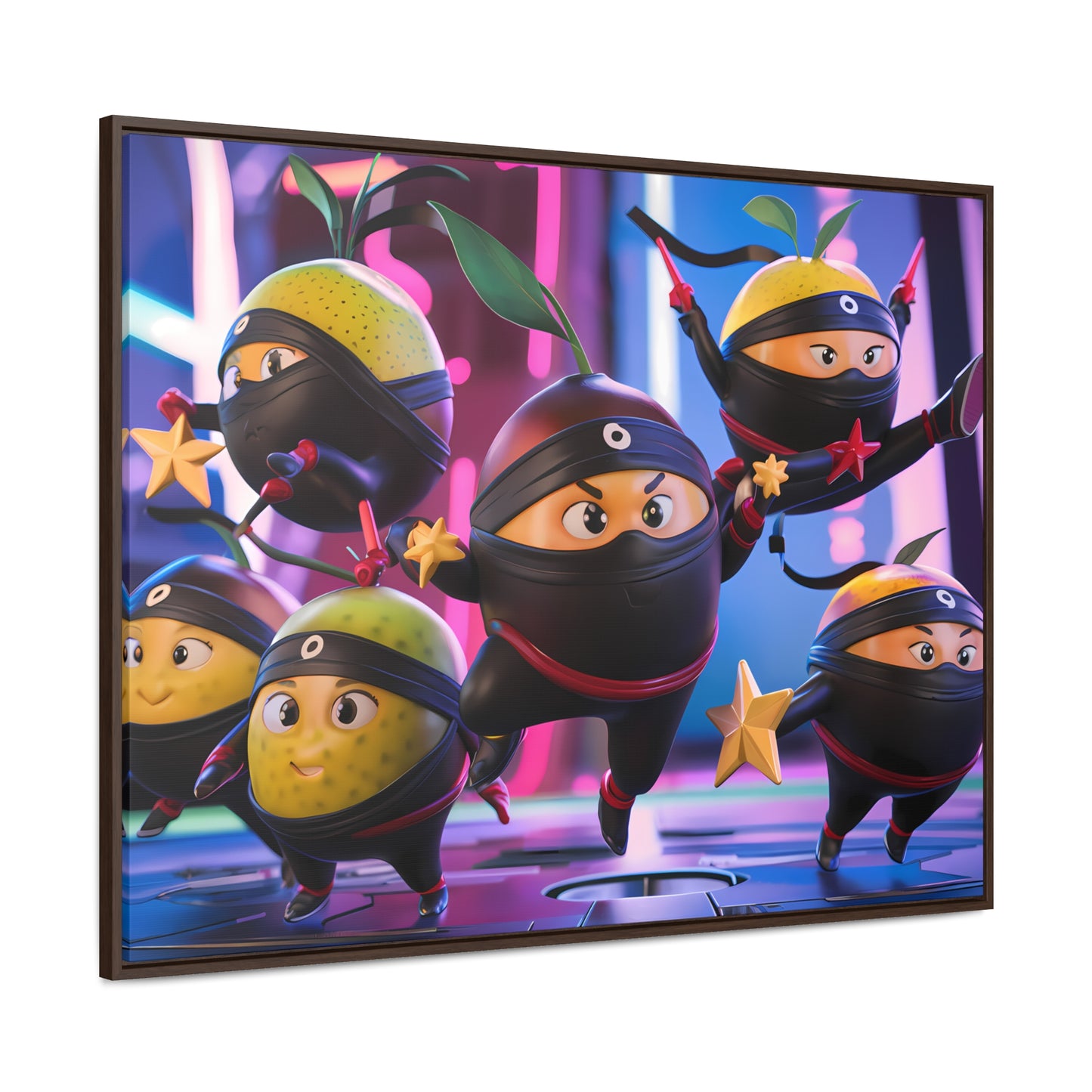 Ninja Citrus Squad: Star Power Unleashed - Gallery Canvas Wraps, Horizontal Frame
