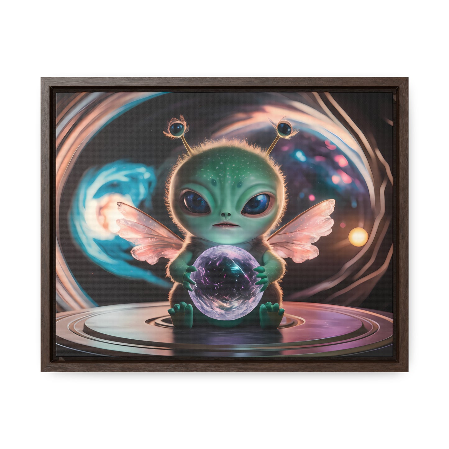 Guardian of the Cosmic Crystal - Gallery Canvas Wraps, Horizontal Frame