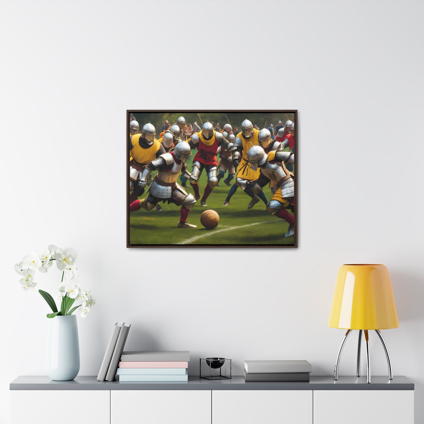 Medieval Football Battle - Gallery Canvas Wraps, Horizontal Frame