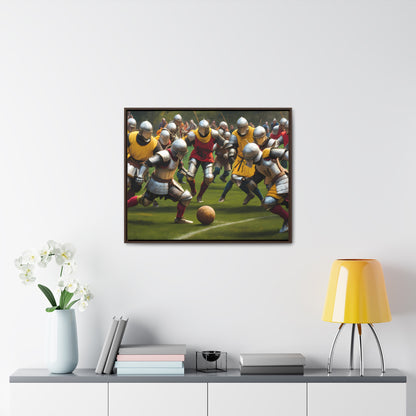 Medieval Football Battle - Gallery Canvas Wraps, Horizontal Frame
