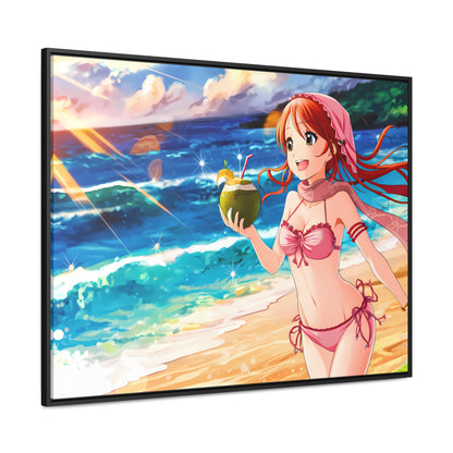 Sunset Shores and Summer Smiles - Gallery Canvas Wraps, Horizontal Frame