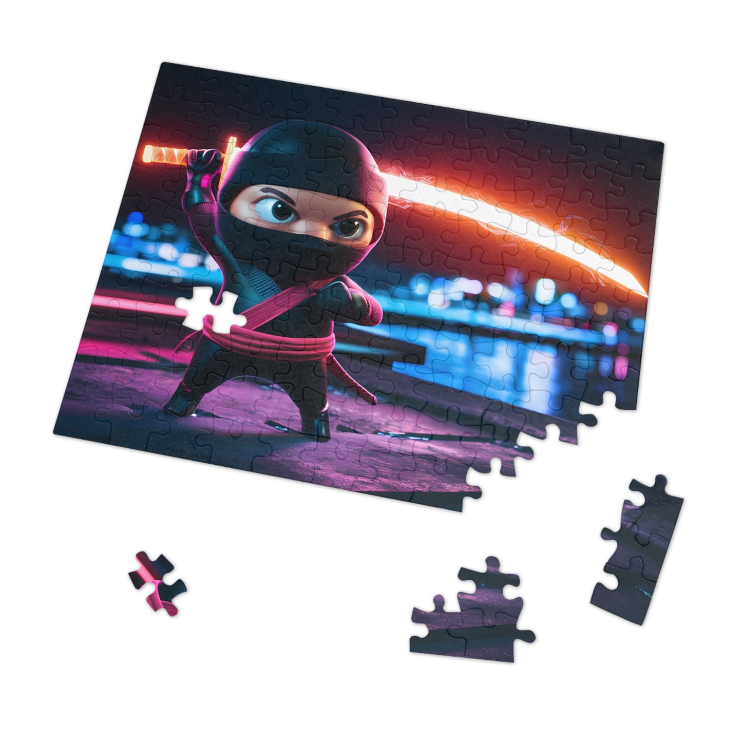 Neon Ninja on the Rooftop - Jigsaw Puzzle (30, 110, 252, 500,1000-Piece)