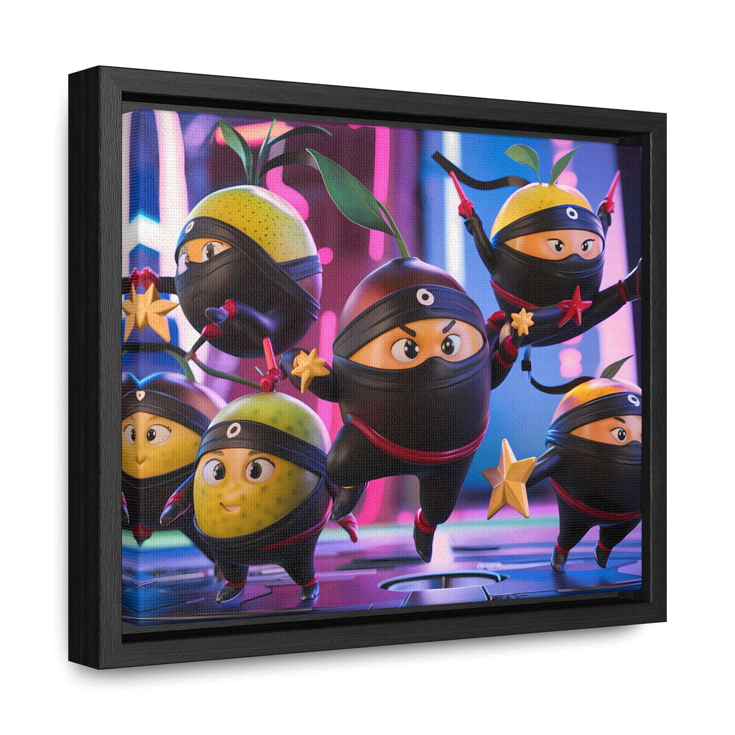 Ninja Citrus Squad: Star Power Unleashed - Gallery Canvas Wraps, Horizontal Frame