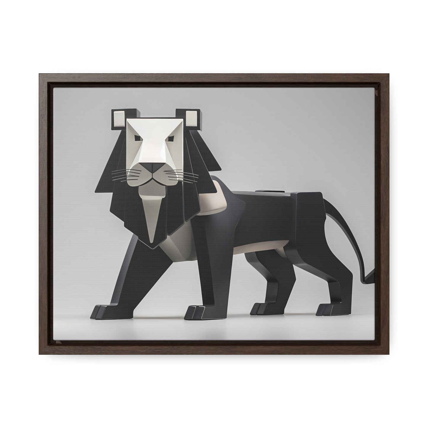 Regal Geometric Lion - Gallery Canvas Wraps, Horizontal Frame