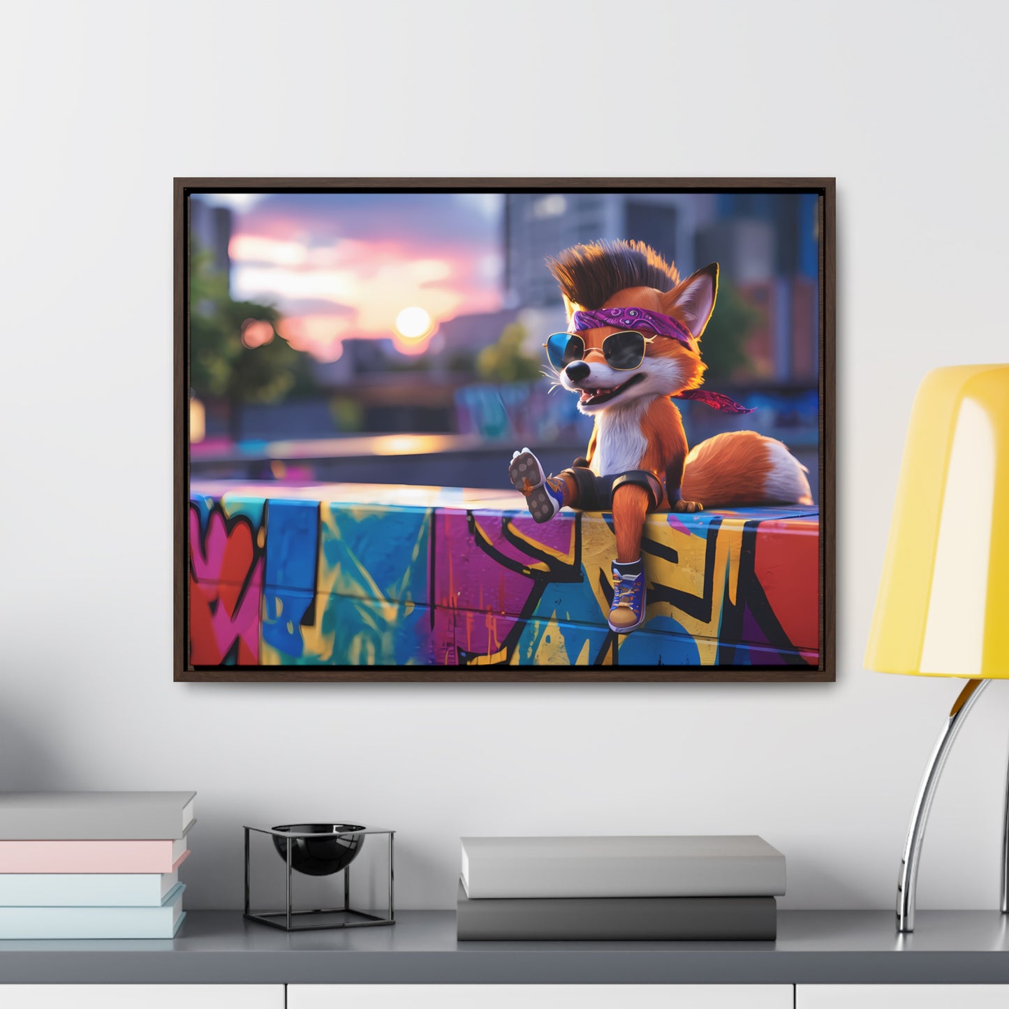 Urban Fox Vibes - Gallery Canvas Wraps, Horizontal Frame