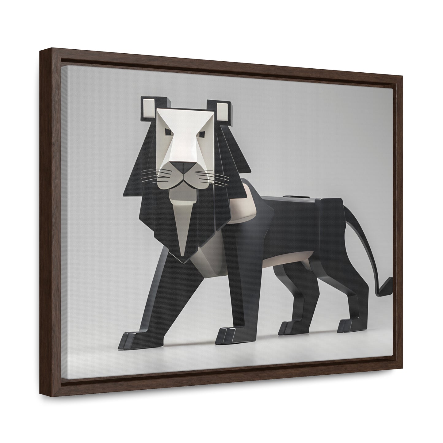 Regal Geometric Lion - Gallery Canvas Wraps, Horizontal Frame