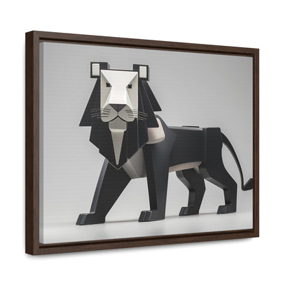 Regal Geometric Lion - Gallery Canvas Wraps, Horizontal Frame