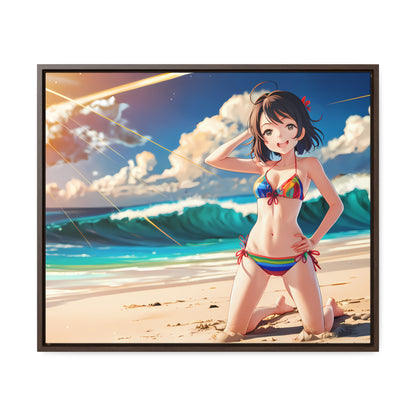 Sunlit Shores of Joy - Gallery Canvas Wraps, Horizontal Frame