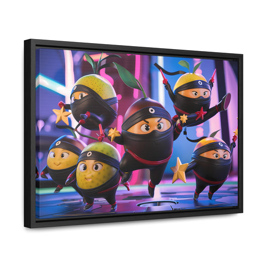 Ninja Citrus Squad: Star Power Unleashed - Gallery Canvas Wraps, Horizontal Frame