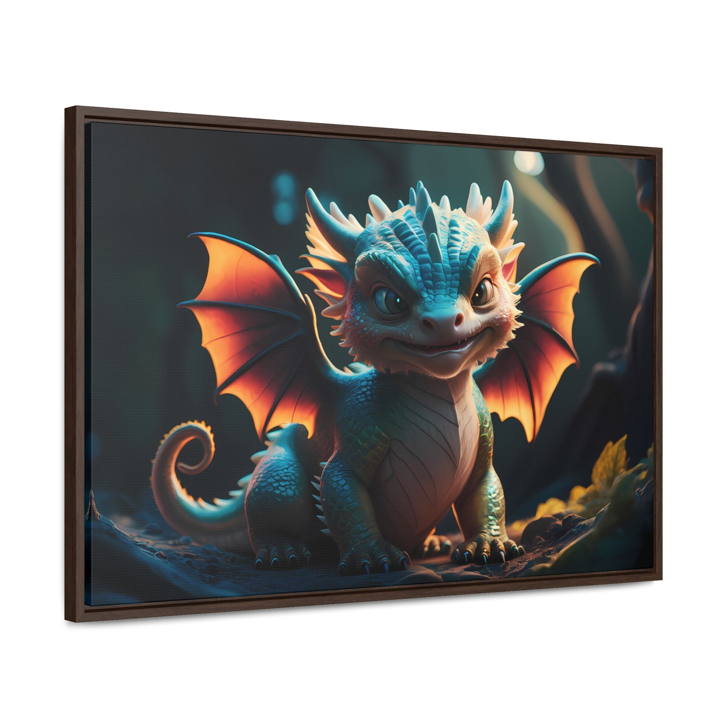 "Forest Guardian Hatchling" - Gallery Canvas Wraps, Horizontal Frame