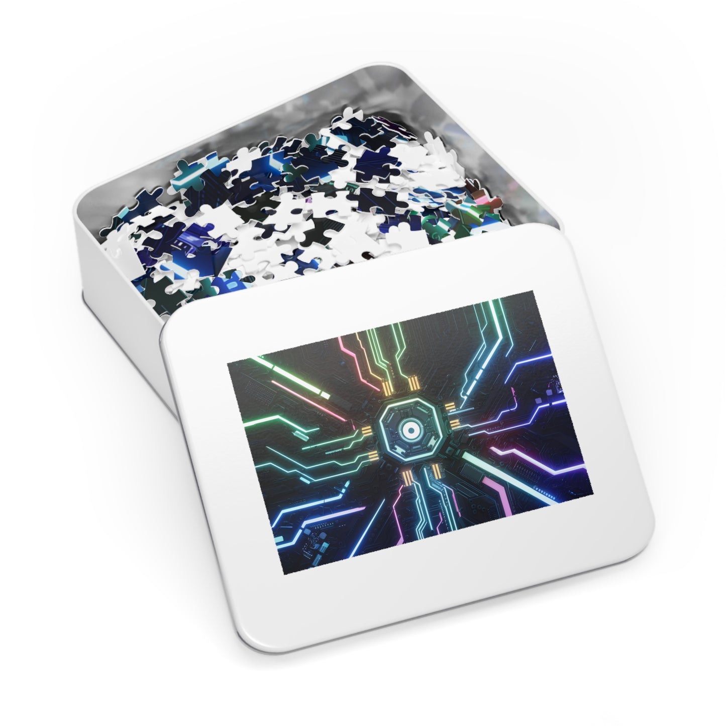 Neon Circuit Nexus - Jigsaw Puzzle (30, 110, 252, 500,1000-Piece)