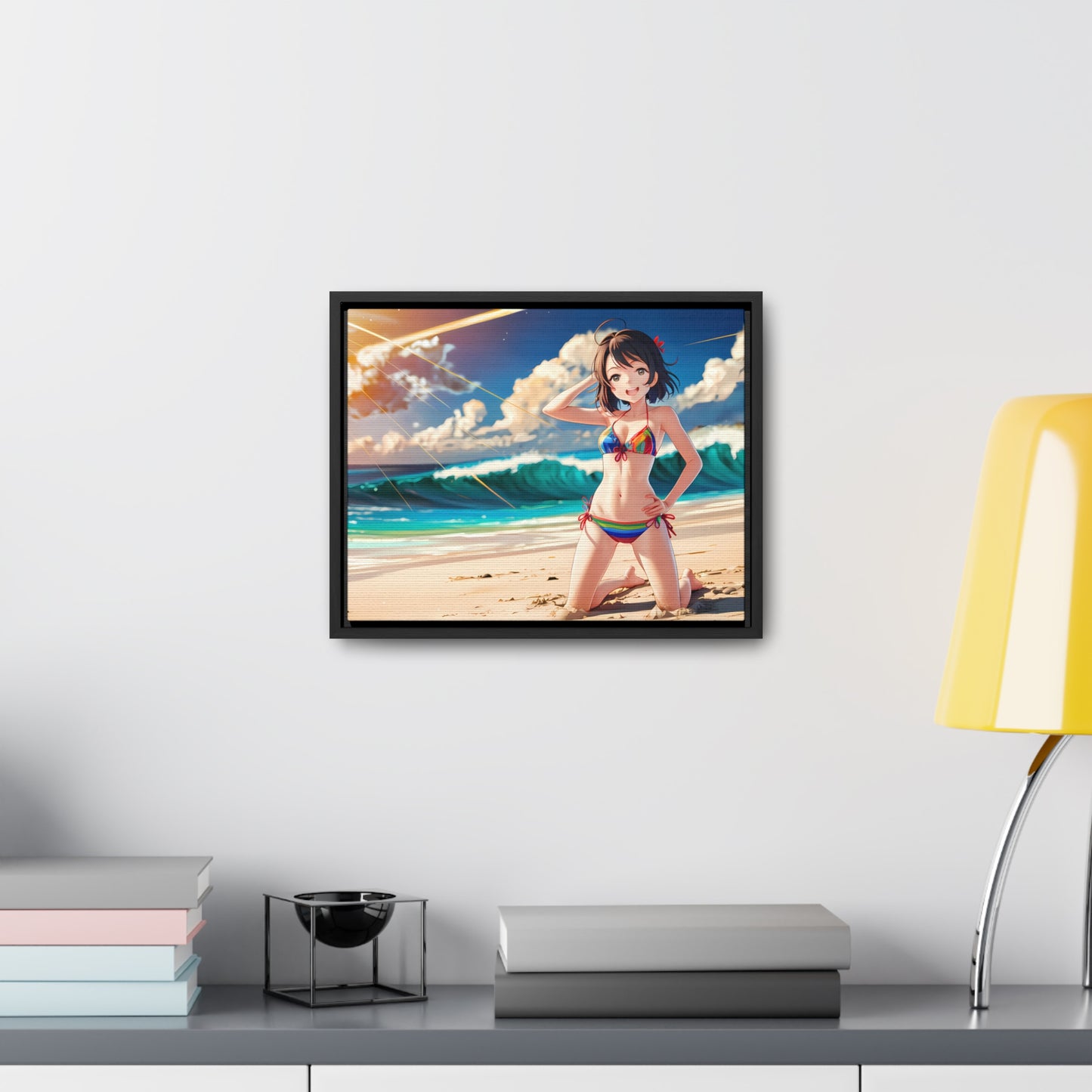 Sunlit Shores of Joy - Gallery Canvas Wraps, Horizontal Frame