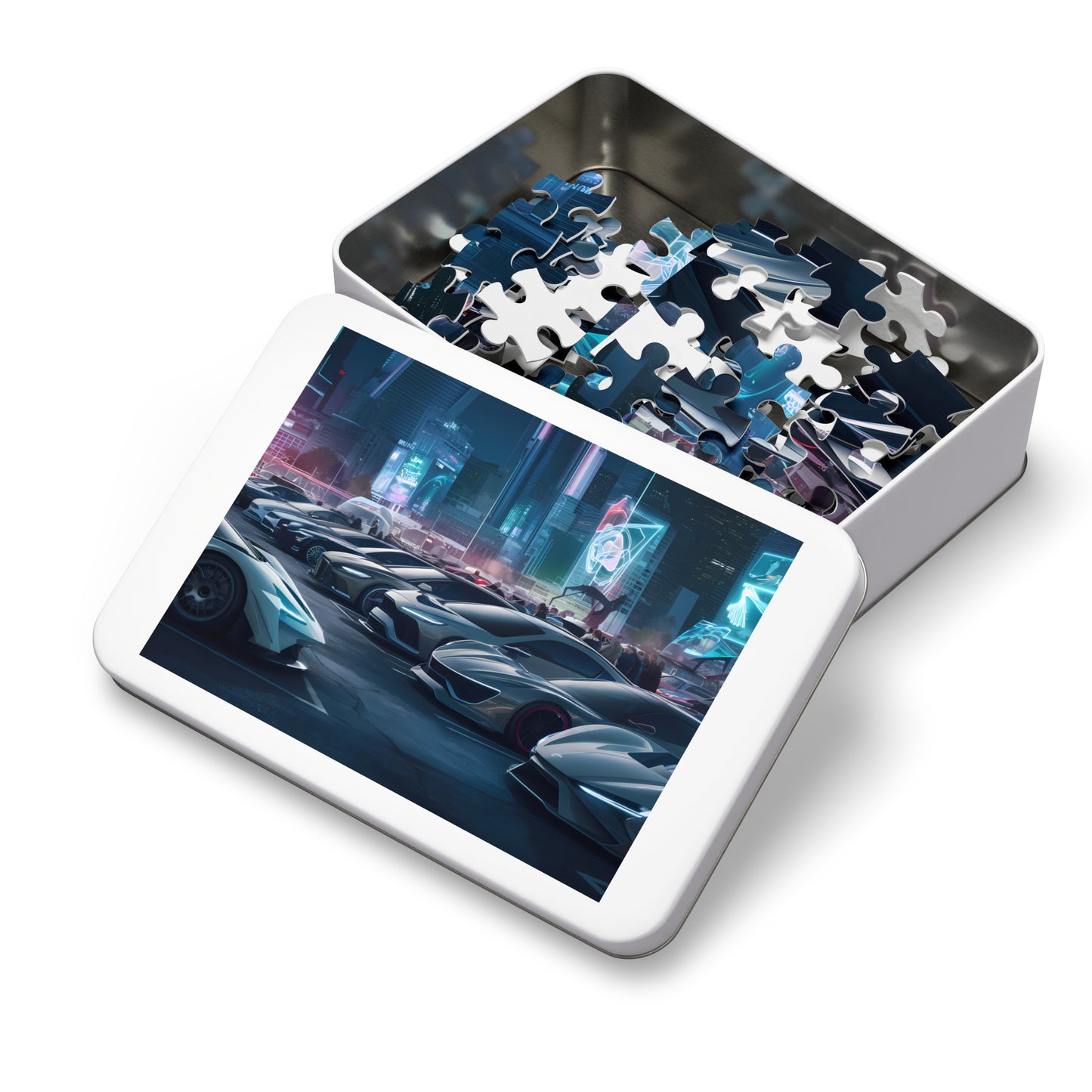 Neon Nights: Supercar Showdown - Jigsaw Puzzle (30, 110, 252, 500,1000-Piece)