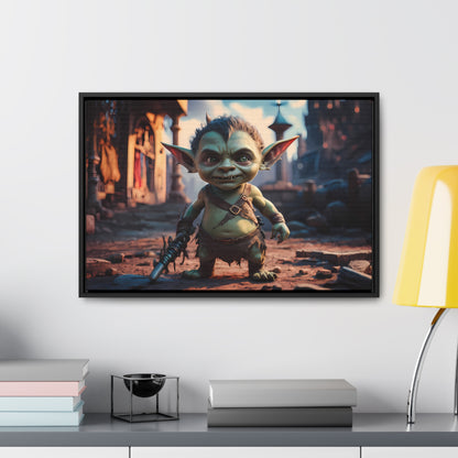 Goblin Warrior in the Ruined City - Gallery Canvas Wraps, Horizontal Frame