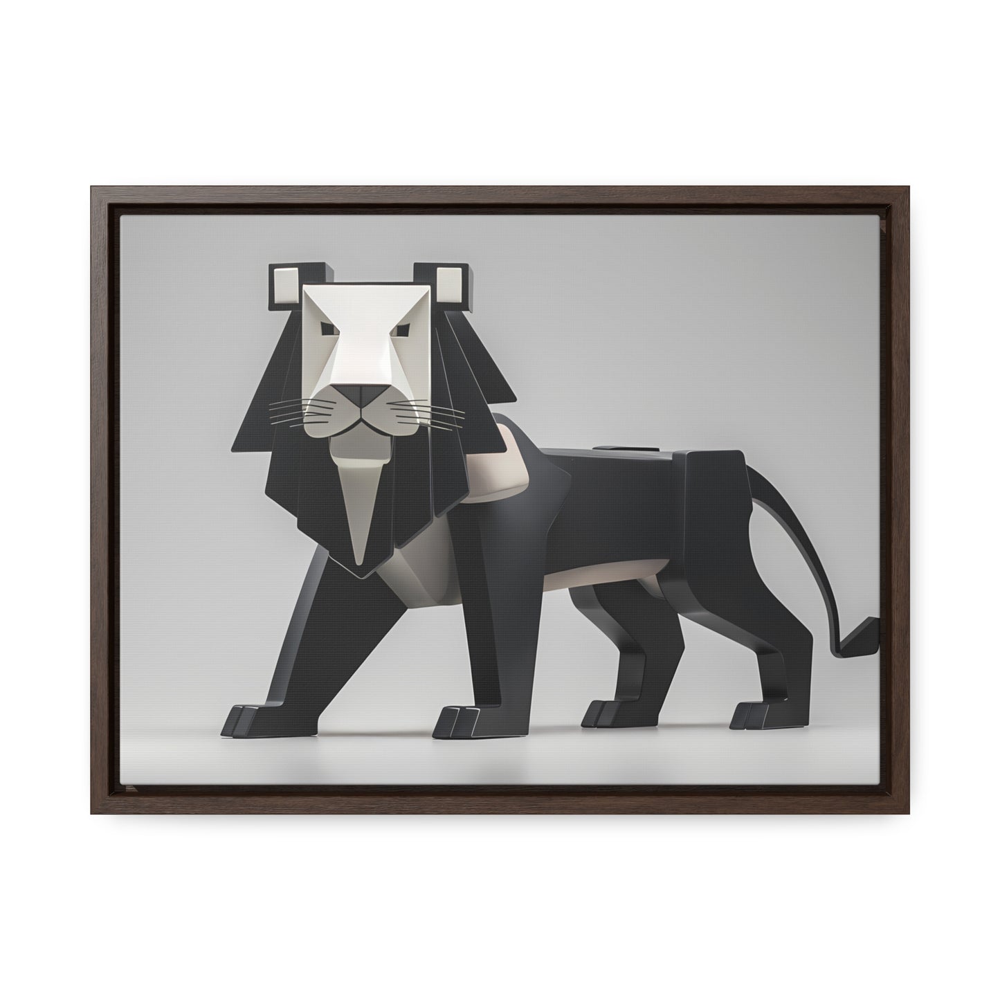 Regal Geometric Lion - Gallery Canvas Wraps, Horizontal Frame