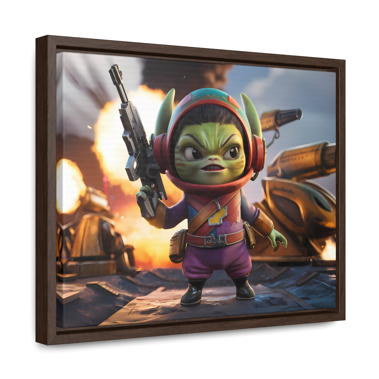 "Galactic Gremlin Commander" - Gallery Canvas Wraps, Horizontal Frame
