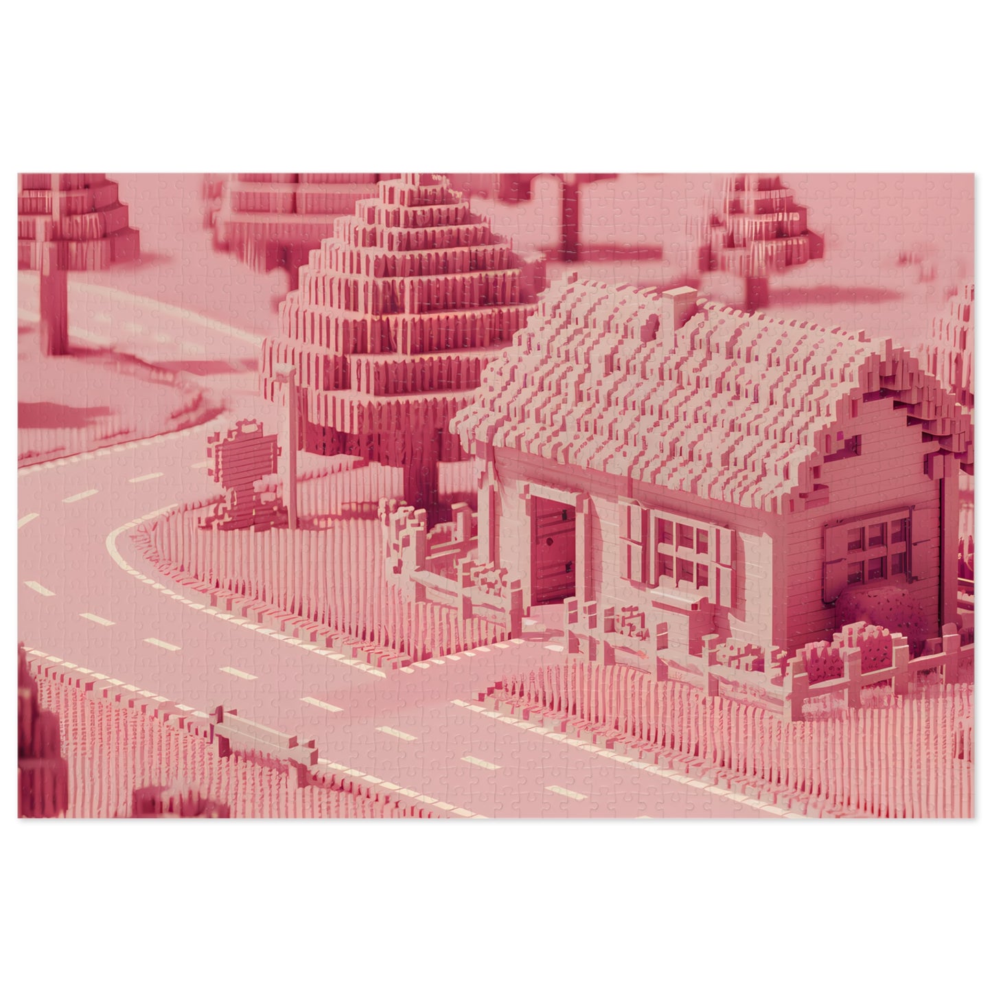 Pixelated Suburban Dream - Jigsaw Puzzle (30, 110, 252, 500,1000-Piece)