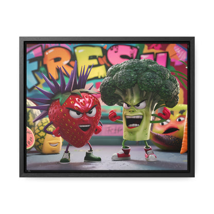 "Fresh Fight: Battle of the Bites" - Gallery Canvas Wraps, Horizontal Frame